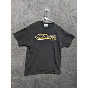 Adidas Pittsburgh Pirates T-Shirt Mens Large Black MLB Graphic Cotton Tee 2124